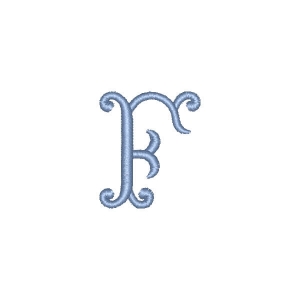 Uppercase Alphabet Letter F Embroidery Design