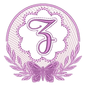 Butterfly Frame Letter Z (Quick Stitch) Embroidery Design