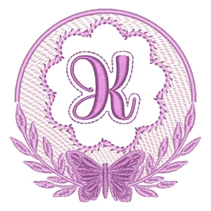 Butterfly Frame Letter K (Quick Stitch) Embroidery Design
