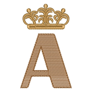 Royal Alphabet Letter A Embroidery Design