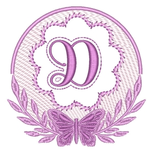 Butterfly Frame Letter D (Quick Stitch) Embroidery Design