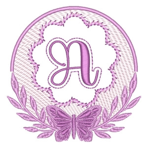 Butterfly Frame Letter A (Quick Stitch) Embroidery Design