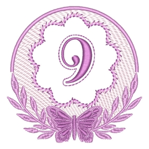 Butterfly Frame Number 9 (Quick Stitch) Embroidery Design