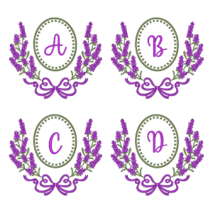 Alphabet in Lavender Frame Design Pack