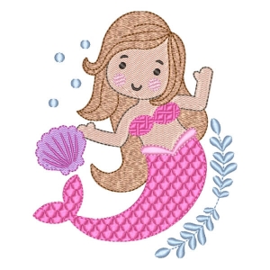 Cute Mermaid Embroidery Design
