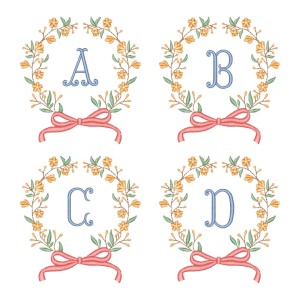 Alphabet in Flower Frame Design Pack