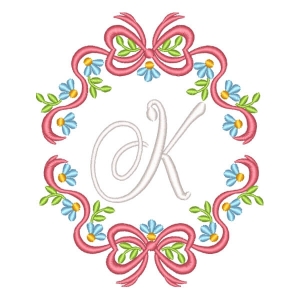 Letter K in Frame Embroidery Design