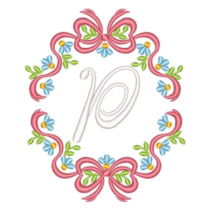 Letter P in Frame Embroidery Design