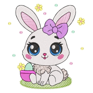 Easter Cute Bunny (Quick Stitch) Embroidery Design