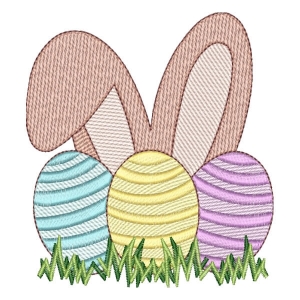 Bunny Ears and Easter Eggs (Quick Stitch) Embroidery Design