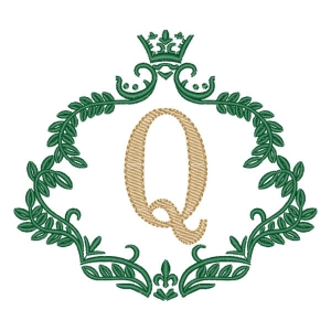 Letter Q in Frame Embroidery Design