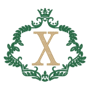 Letter X in Frame Embroidery Design