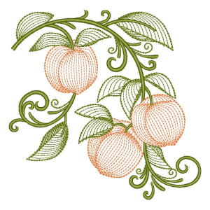 Peaches (Rippled) Embroidery Design