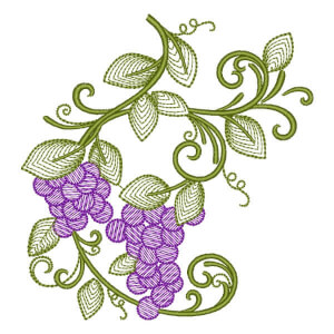 Grapes (Rippled) Embroidery Design