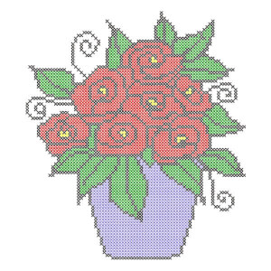 Flower Arrangement (Cross Stitch) Embroidery Design