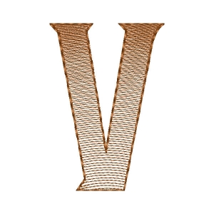 Matriz de bordado Alfabeto Maiúsculo Letra V (Pontos Leves)