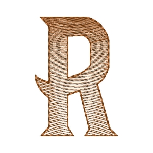 Uppercase Alphabet Letter R (Quick Stitch) Embroidery Design