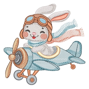 Easter Bunny Pilot (Quick Stitch) Embroidery Design