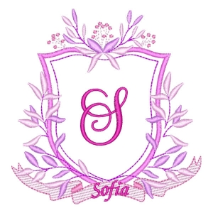 Letter S and Name in Frame Embroidery Design
