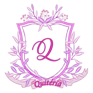 Letter Q and Name in Frame Embroidery Design
