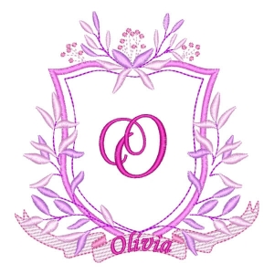 Letter O and Name in Frame Embroidery Design