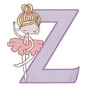 Letter Z with Ballet Dancer (Quick Stitch) Embroidery Design