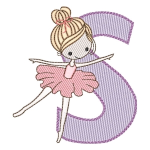 Letter S with Ballet Dancer (Quick Stitch) Embroidery Design