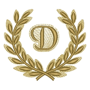 Letter D on Branches Frame Embroidery Design