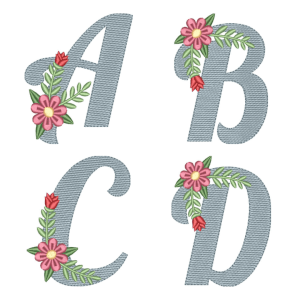 Monogram with Flower (Quick Stitch) Design Pack
