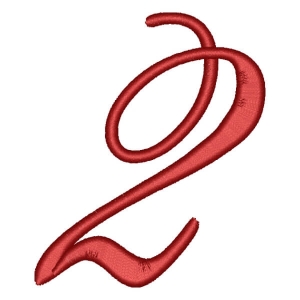 Matriz de bordado Alfabeto Cursivo Número 2