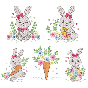 Bunnies with Carrots (Quick Stitch) Design Pack