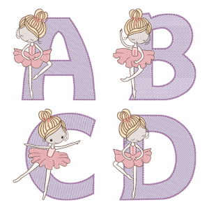 Alphabet with Ballet Dancer (Quick Stitch) Design Pack