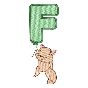 Fox and Letter F (Quick Stitch) Embroidery Design