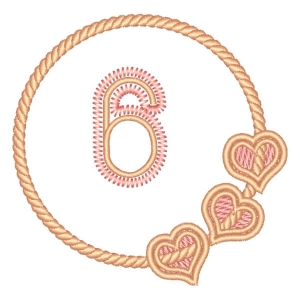 Number 8 in Frame with Hearts Embroidery Design