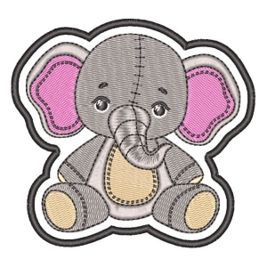 Cute Elephant (Patch) Embroidery Design