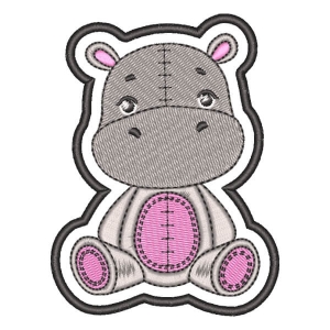 Cute Hippo (Patch) Embroidery Design