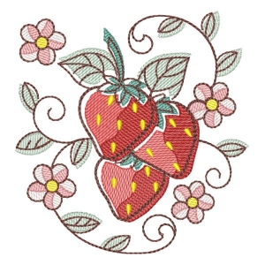 Stylish Strawberries (Quick Stitch) Embroidery Design