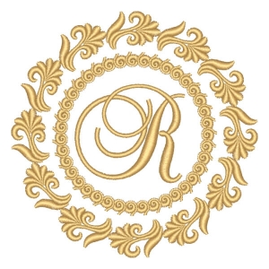 Letter R in Frame Embroidery Design