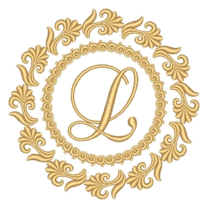 Letter L in Frame Embroidery Design