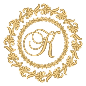 Letter K in Frame Embroidery Design