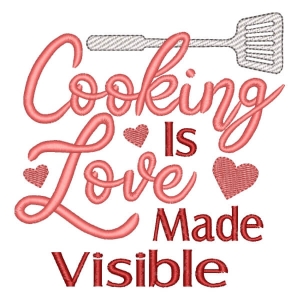 Message Cooking is Love Embroidery Design