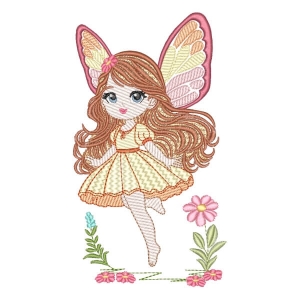 Girl with Butterfly Wings Embroidery Design