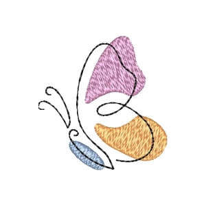 Contour Butterfly Embroidery Design