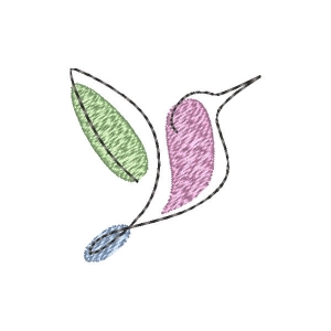 Contour Hummingbird Embroidery Design