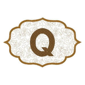 Matriz de bordado Alfabeto Quilting Letra Q (Aplique)