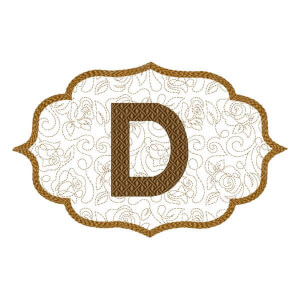 Quilt Alphabet Letter D (Applique) Embroidery Design