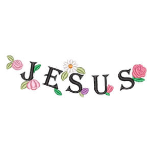 Jesus and Flowers (Quick Stitch) Embroidery Design