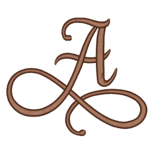 Cursive Alphabet Letter A Embroidery Design
