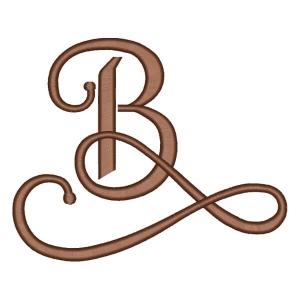 Cursive Alphabet Letter B Embroidery Design