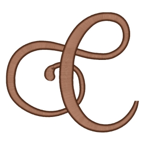 Cursive Alphabet Letter C Embroidery Design